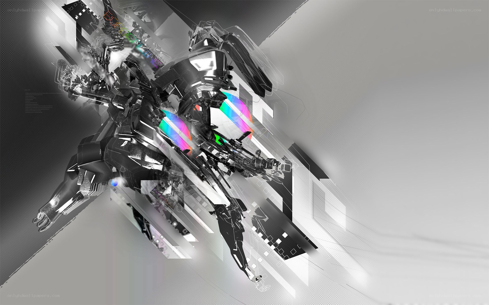 futuristic robot in motion