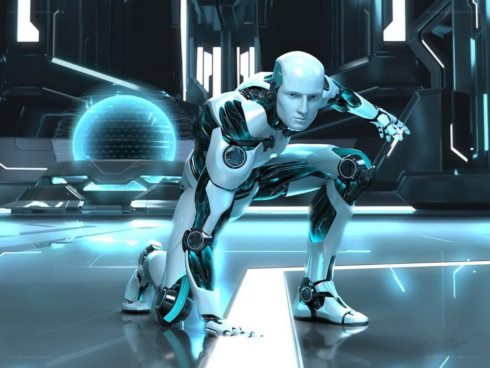 futuristic robot in sci-fi setting