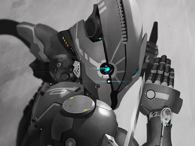 futuristic robot warrior