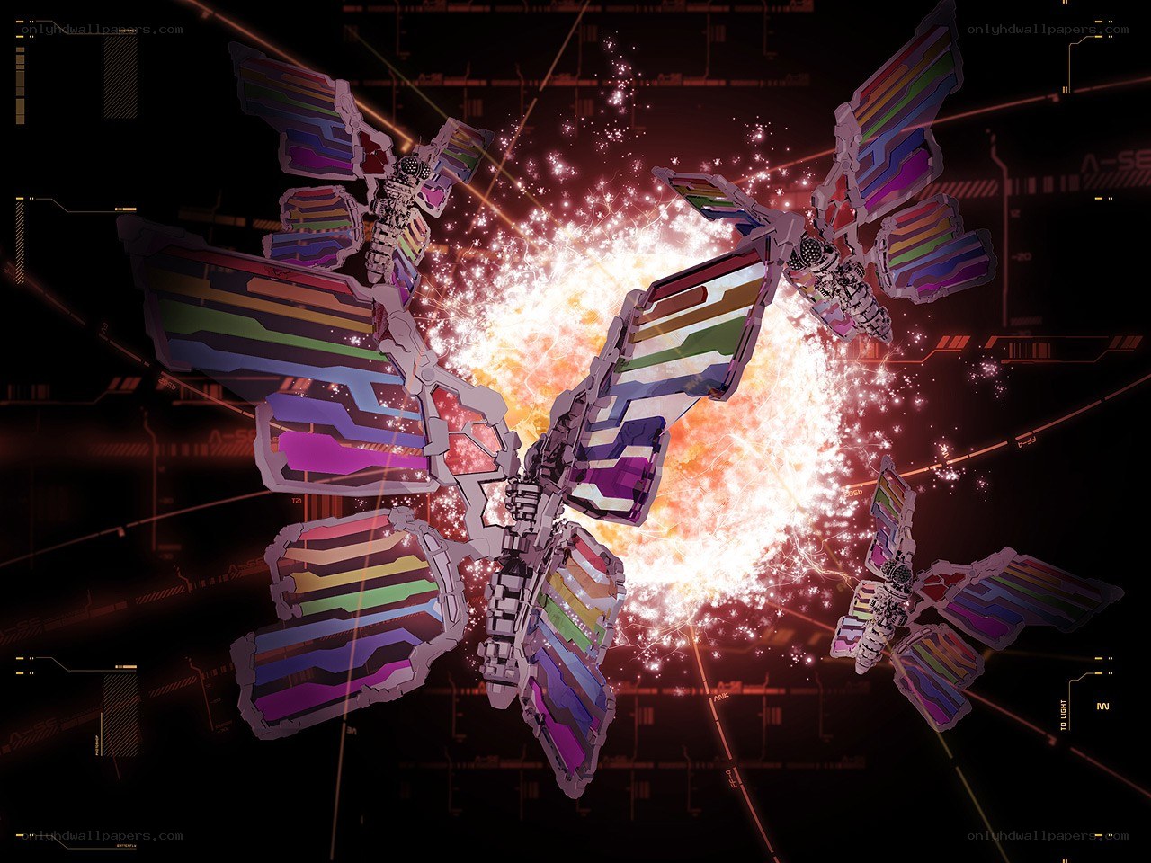 Futuristic robotic butterfly swarm