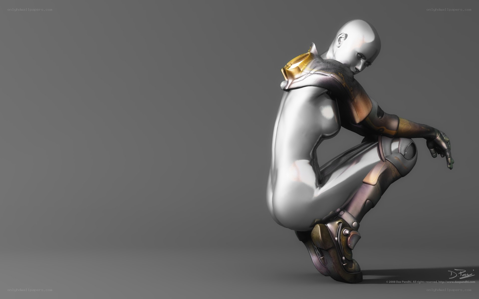 futuristic robotic figure