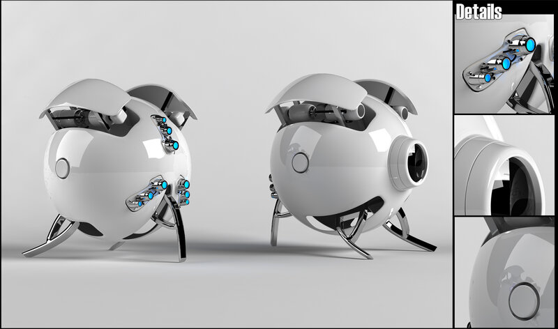 futuristic robotic sphere