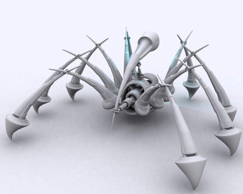 futuristic robotic spider