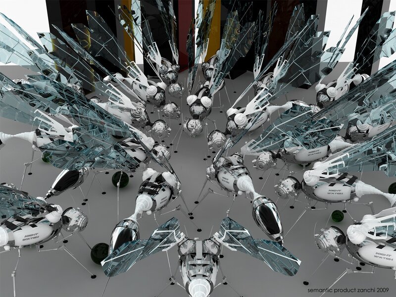 futuristic robotic swarm