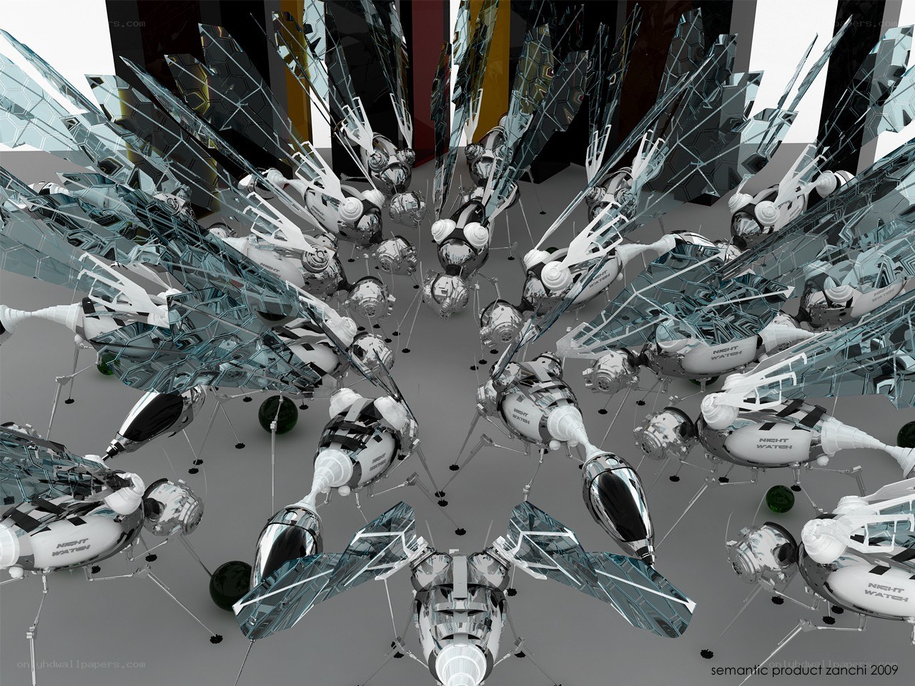 futuristic robotic swarm