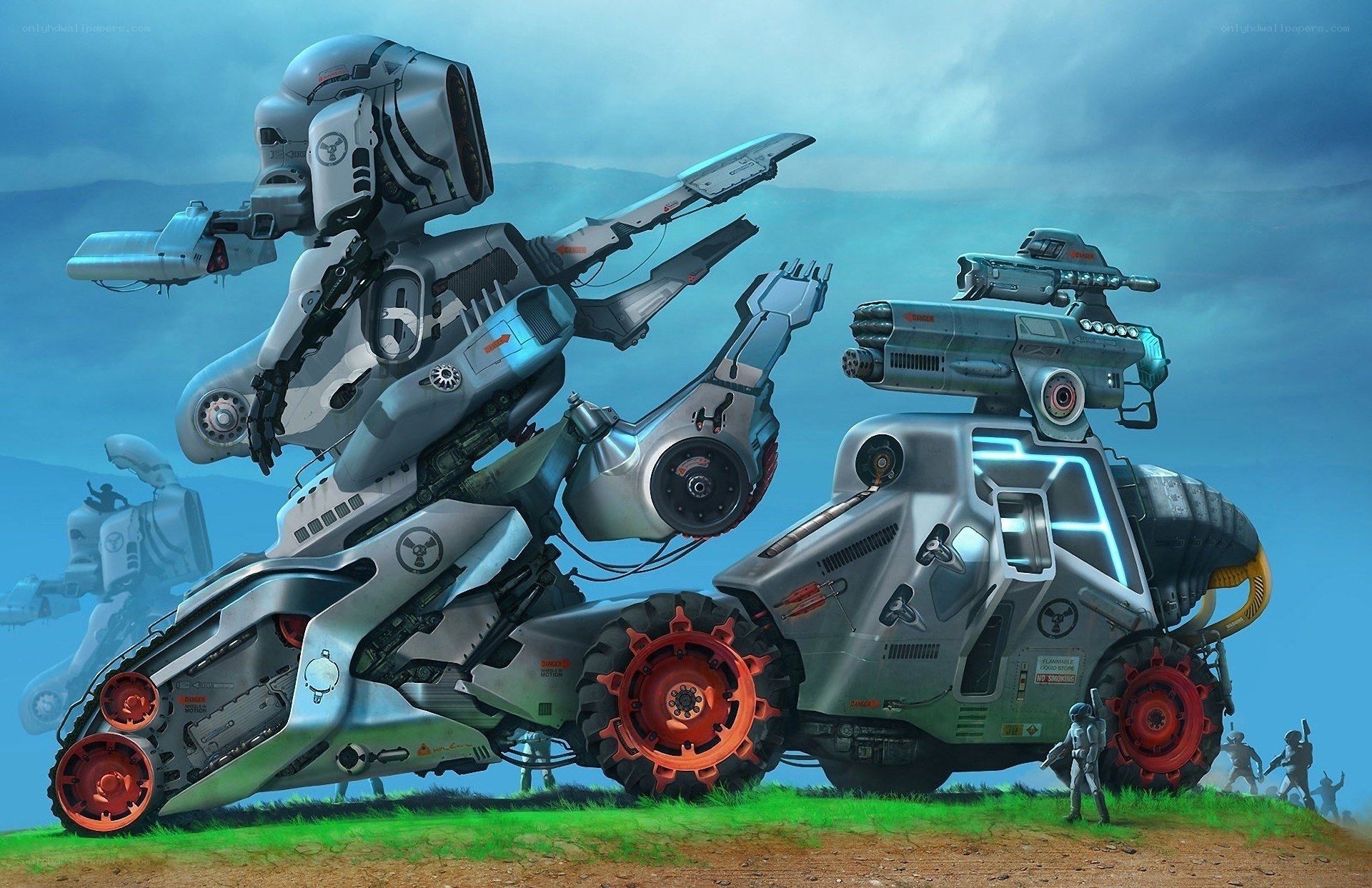 Futuristic robots and vehicles