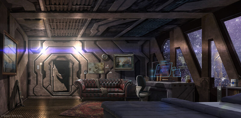 Futuristic Room Interior — Gray
