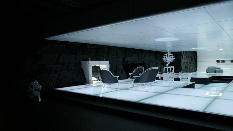 Futuristic Room Interior — White