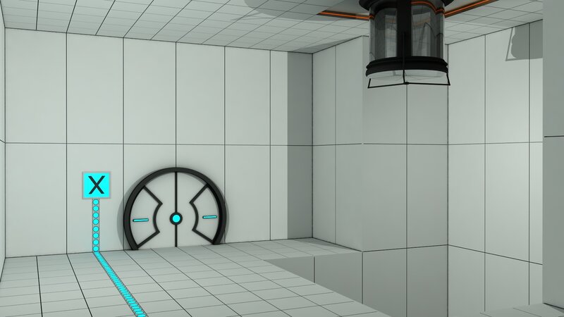 futuristic room with circular door