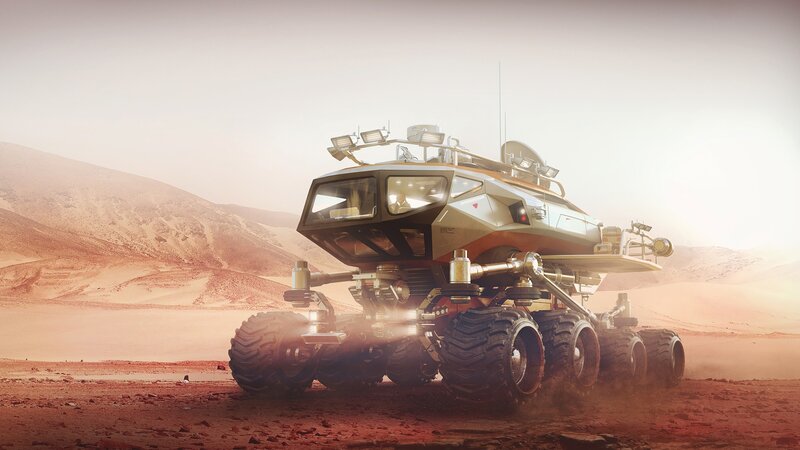 Futuristic Rover on Mars