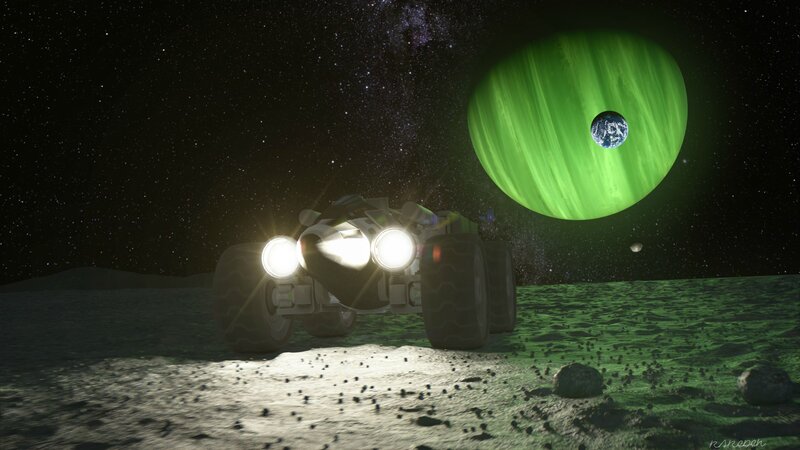 Futuristic Rover on Moon