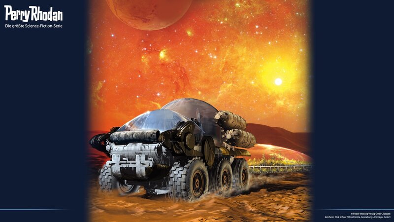 Futuristic Rover on Planet — Orange, Dramatic