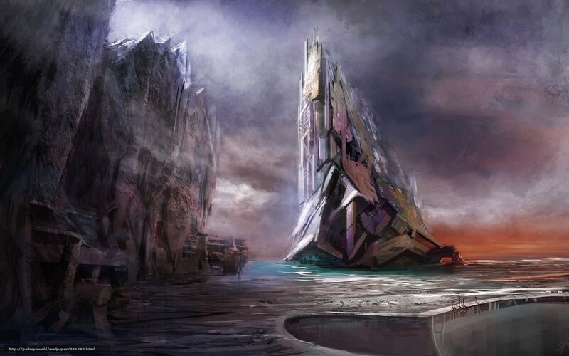 Futuristic Ruins by the Sea