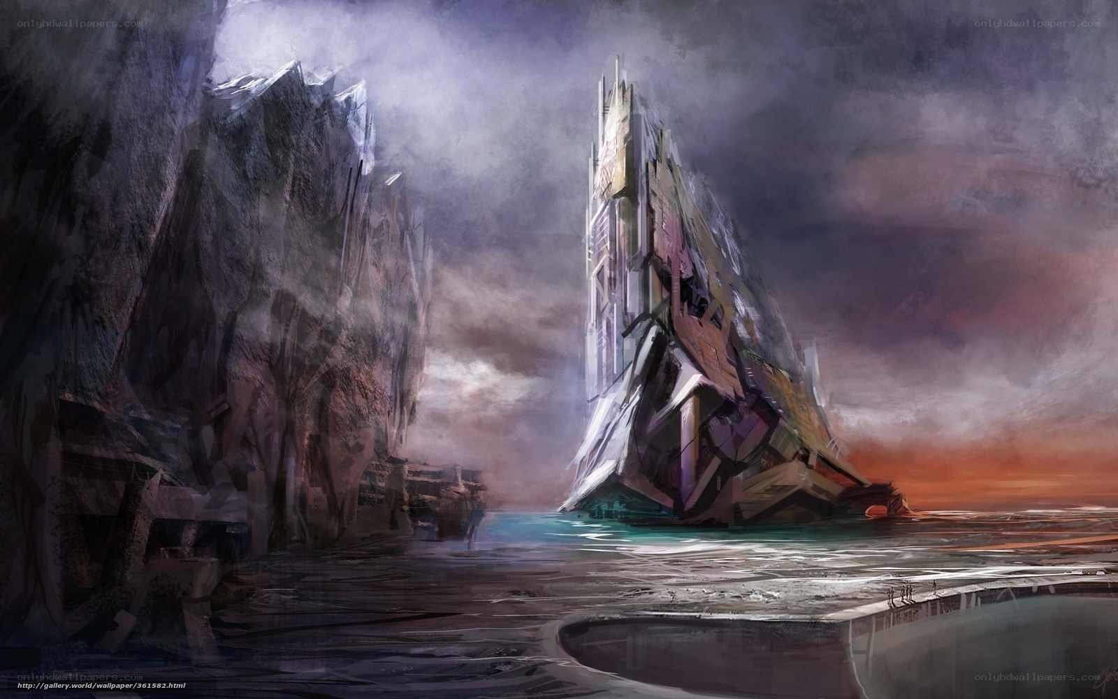 Futuristic Ruins by the Sea