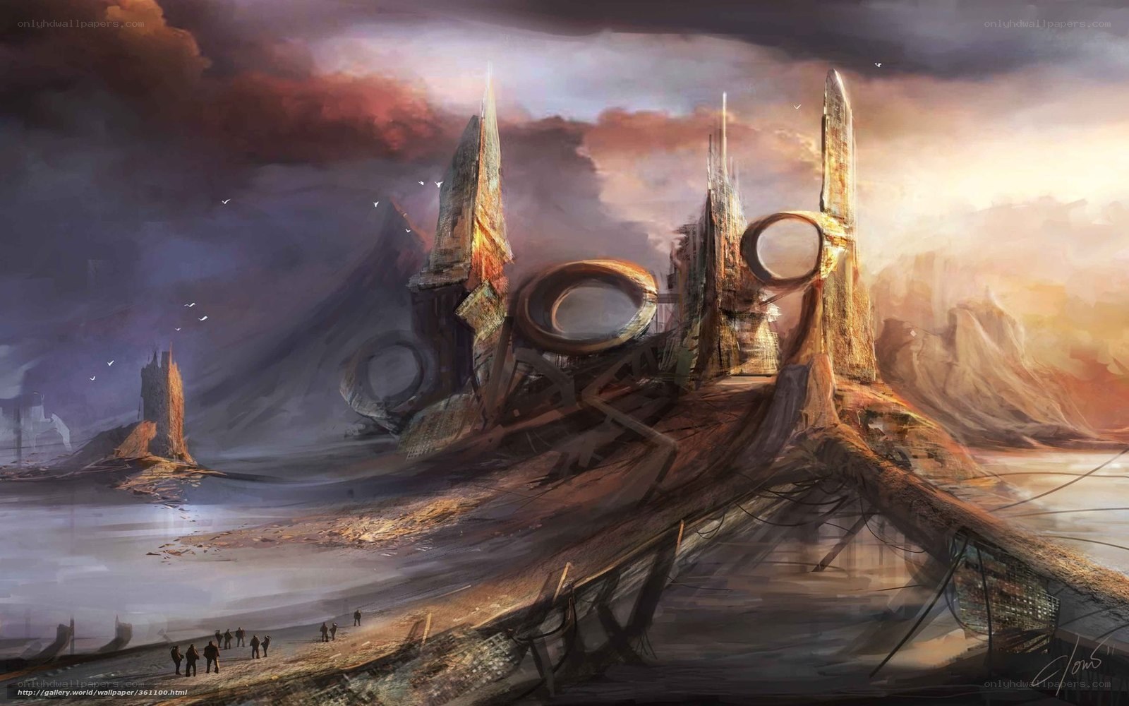 Futuristic Ruins on Alien Shore