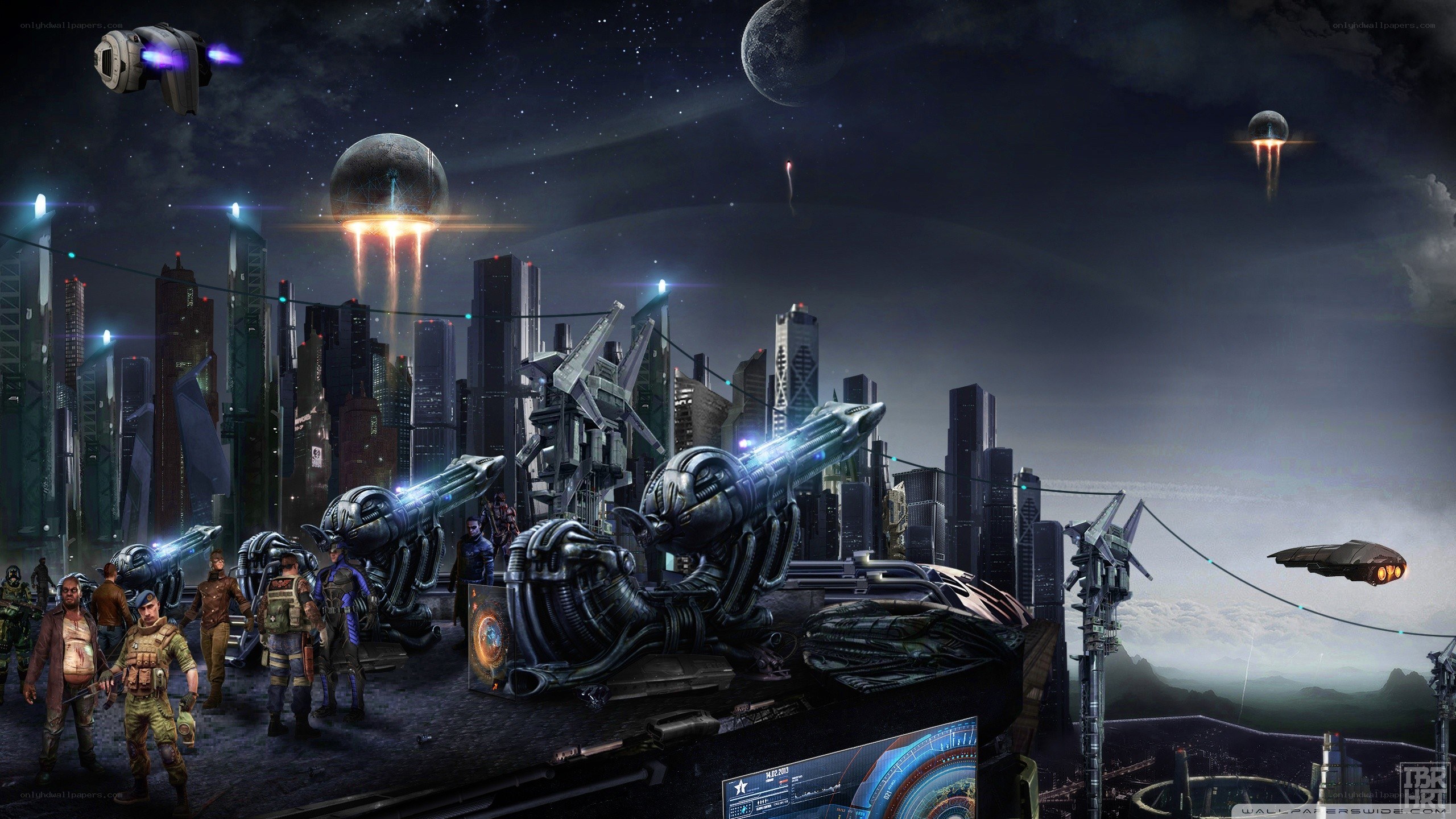futuristic sci-fi battle scene