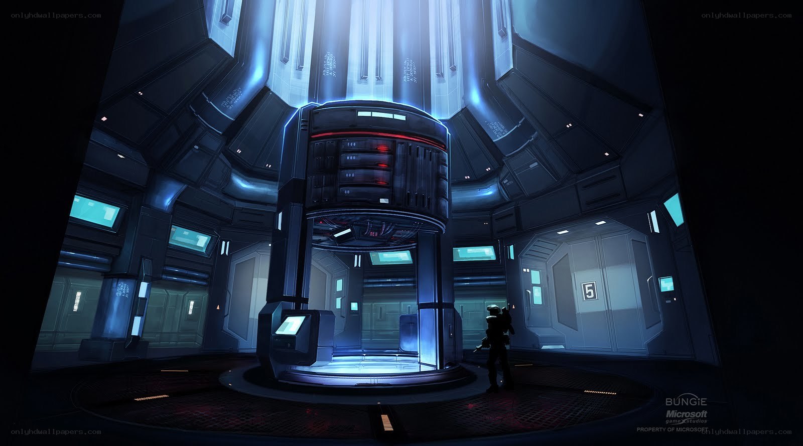 futuristic sci-fi control room