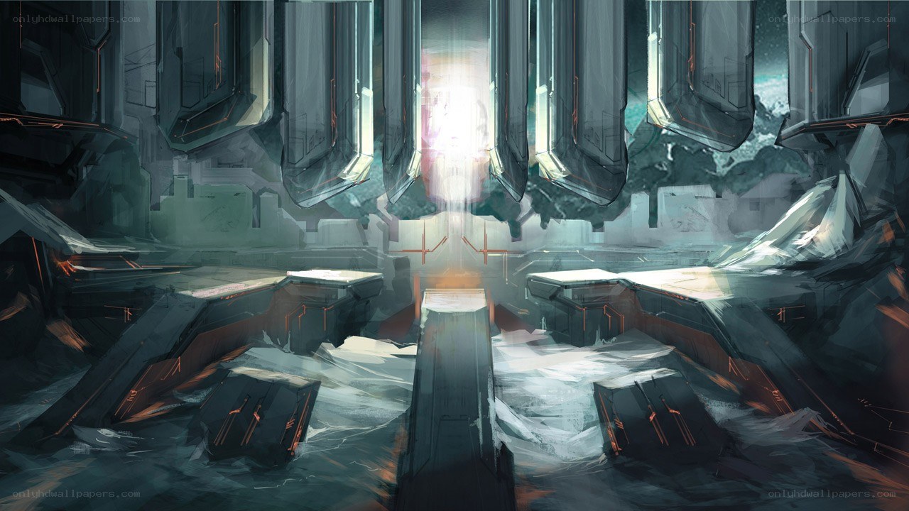 futuristic sci-fi corridor