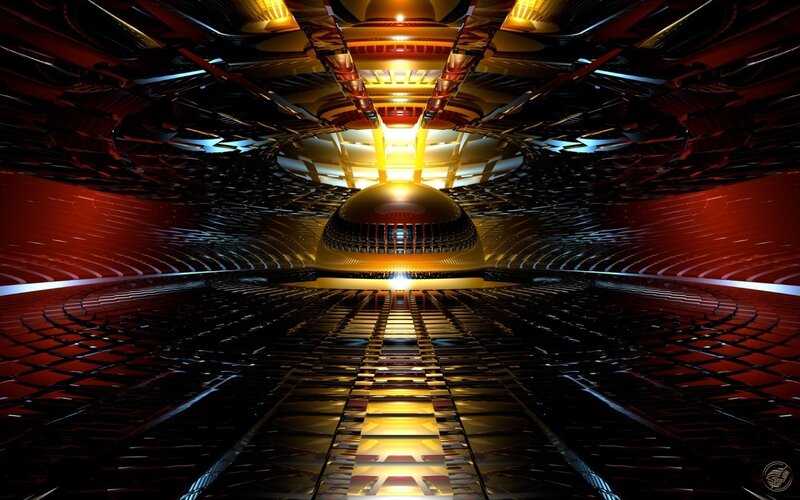 futuristic sci-fi corridor