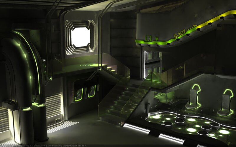 futuristic sci-fi interior