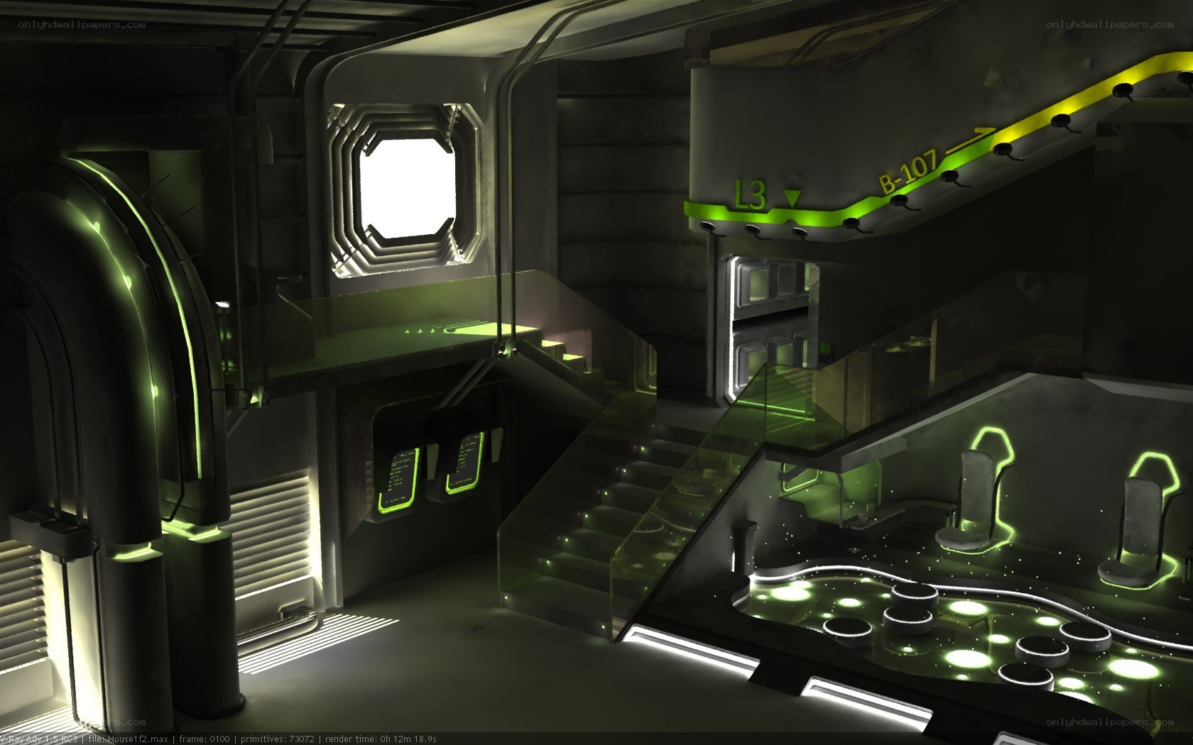 futuristic sci-fi interior