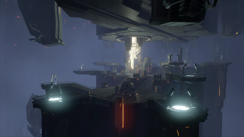 futuristic sci-fi platform