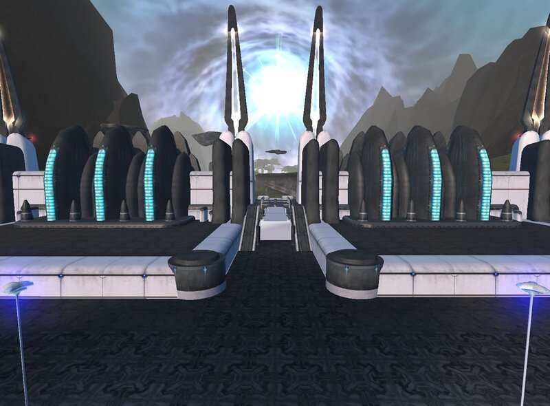 futuristic sci-fi temple