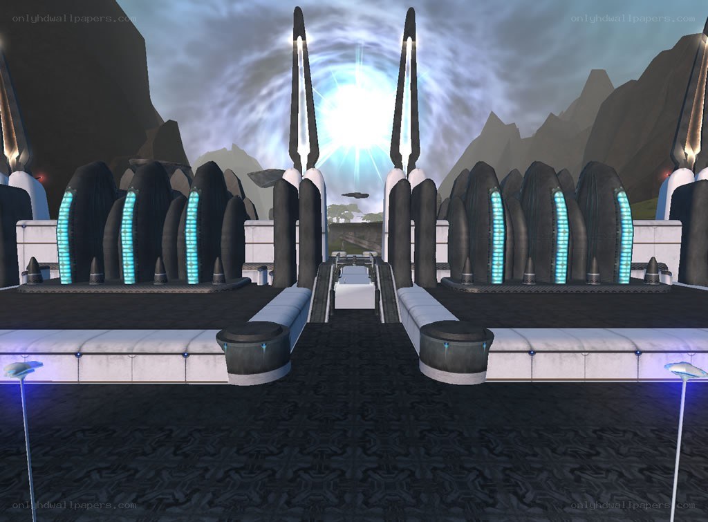 futuristic sci-fi temple