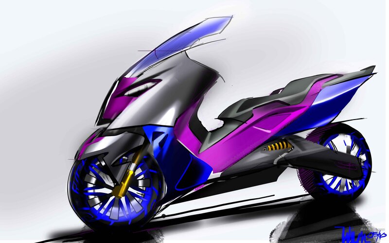 futuristic scooter concept