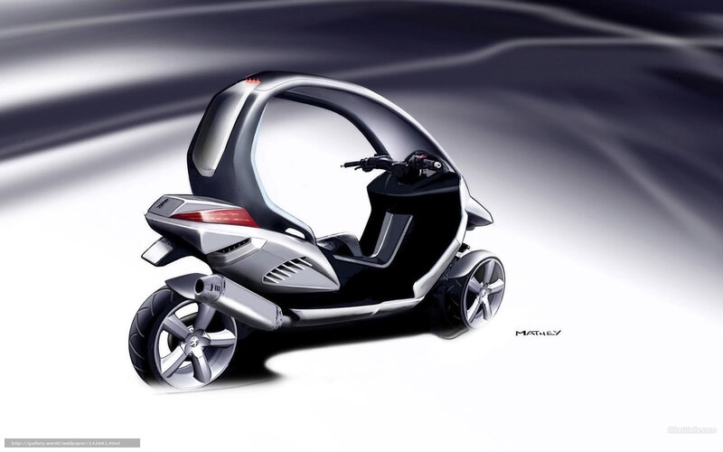 Futuristic Scooter Concept — Silver