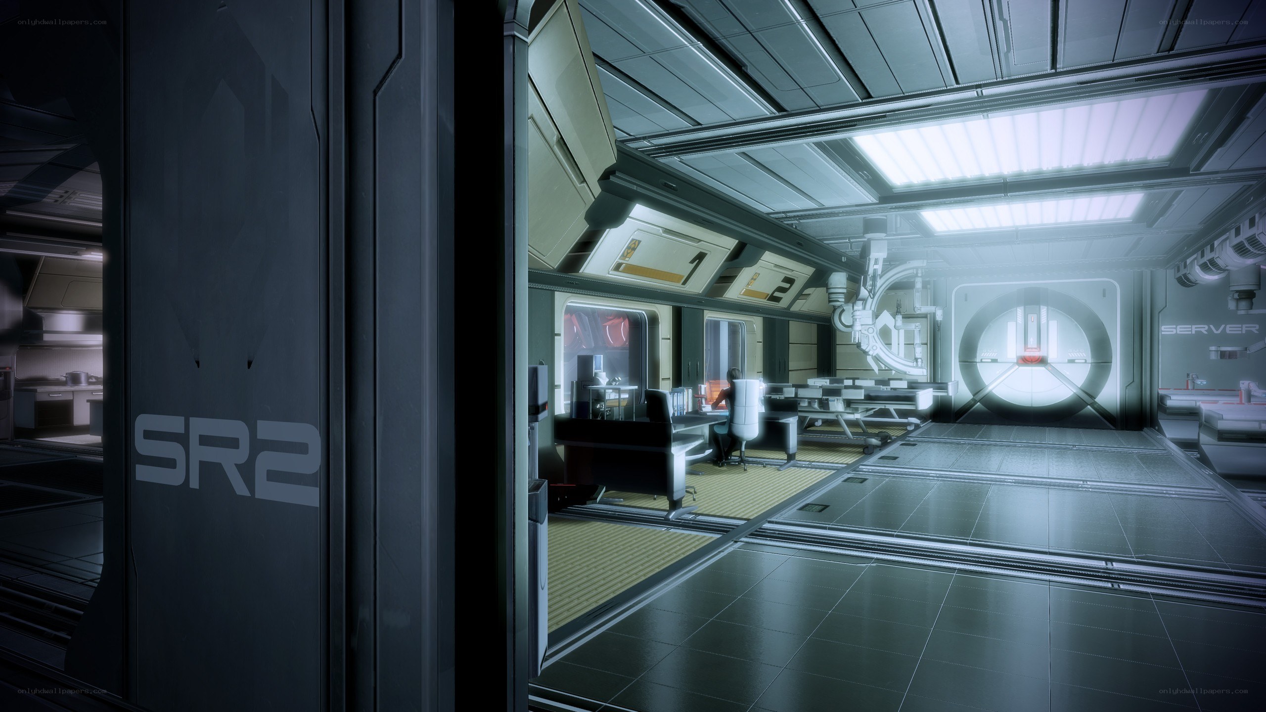 futuristic server room interior