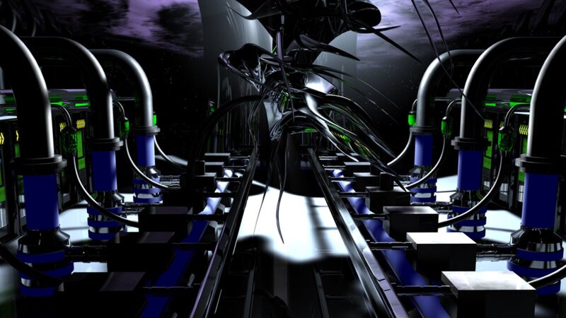 futuristic server room