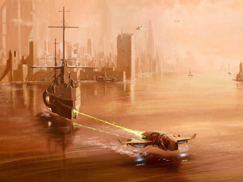 Futuristic Ship and Craft