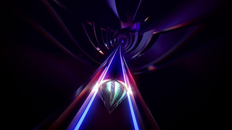 Futuristic Ship in Tunnel