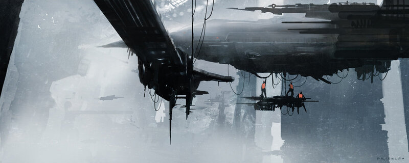 Futuristic ship maintenance