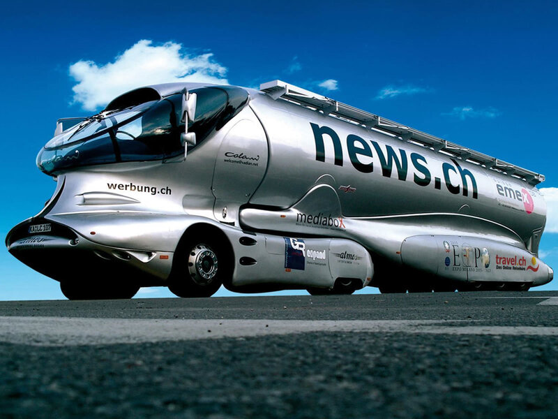 Futuristic Silver Bus