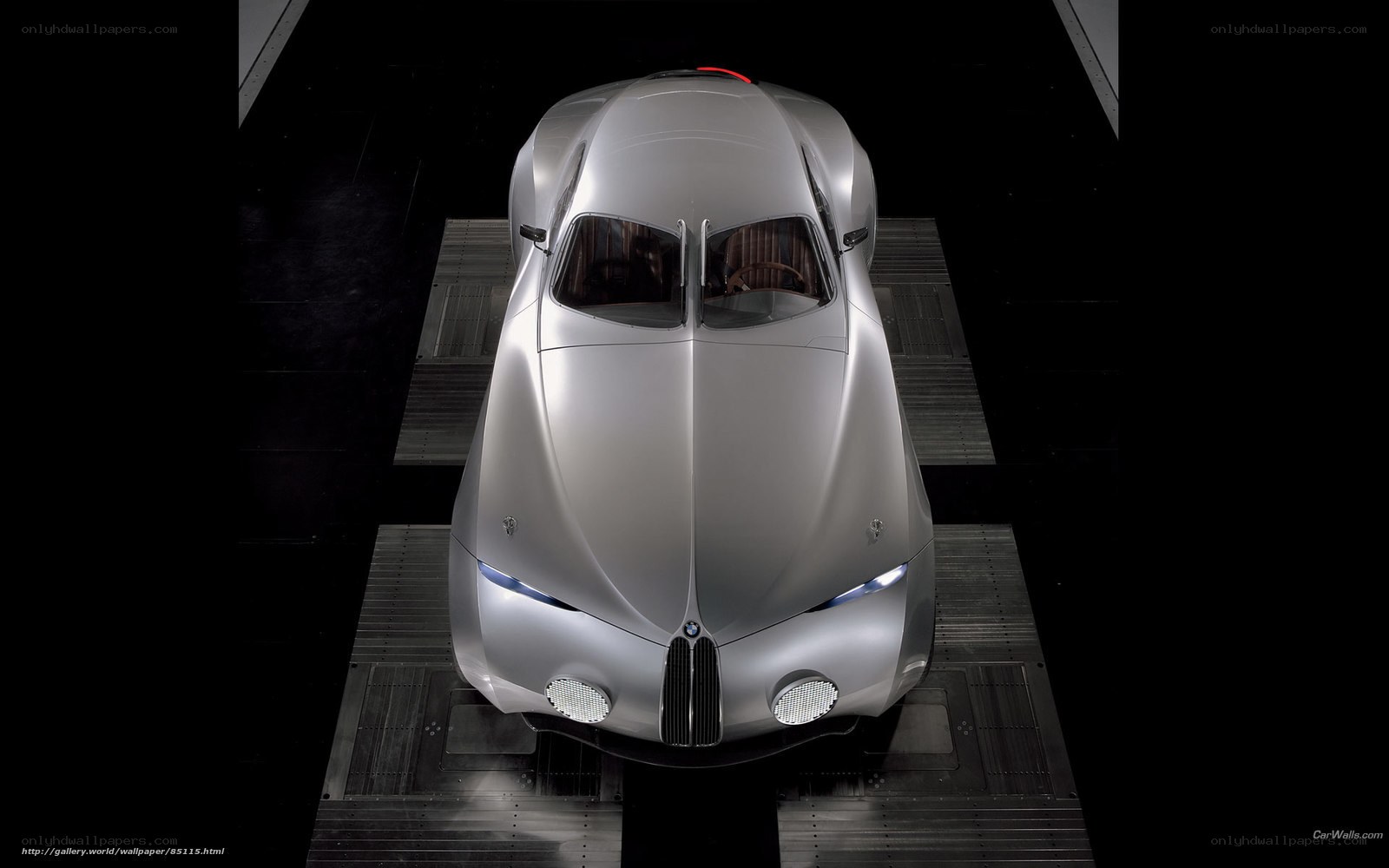 futuristic silver car concept