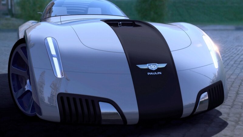Futuristic Silver Car — Dramatic, Night, 3d Render