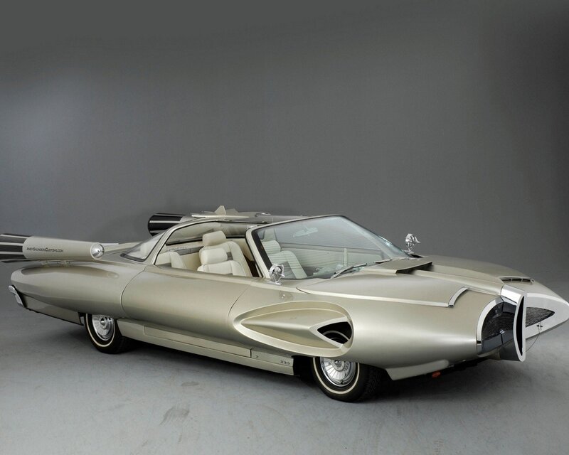 Futuristic Silver Car — Dramatic, Photograph