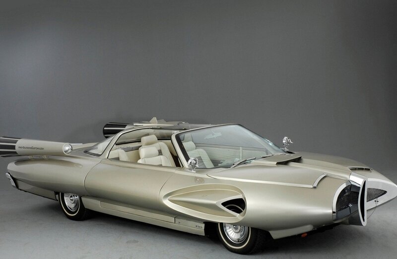 Futuristic Silver Car — Dramatic, Photograph, White Seats