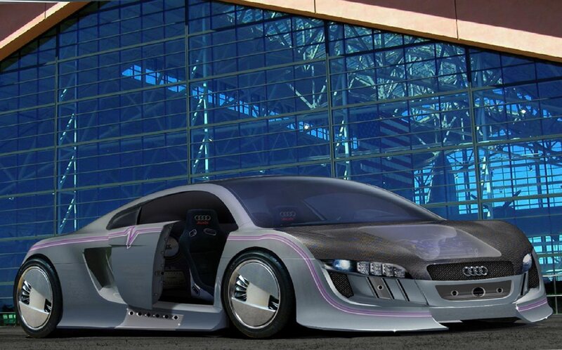 Futuristic Silver Car — Modern
