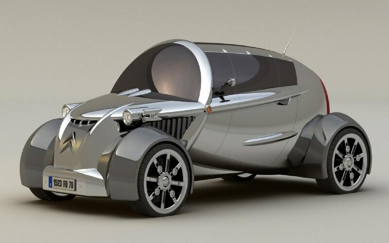 Futuristic Silver Car — Neutral