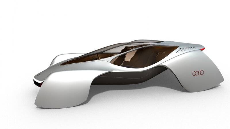 Futuristic Silver Car — Sleek, 3d Render