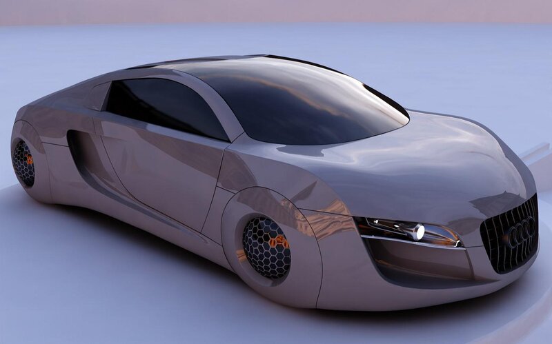 Futuristic Silver Car — Sleek