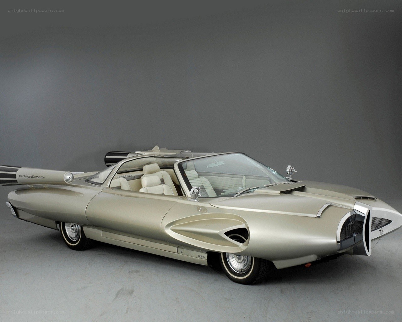 futuristic silver car