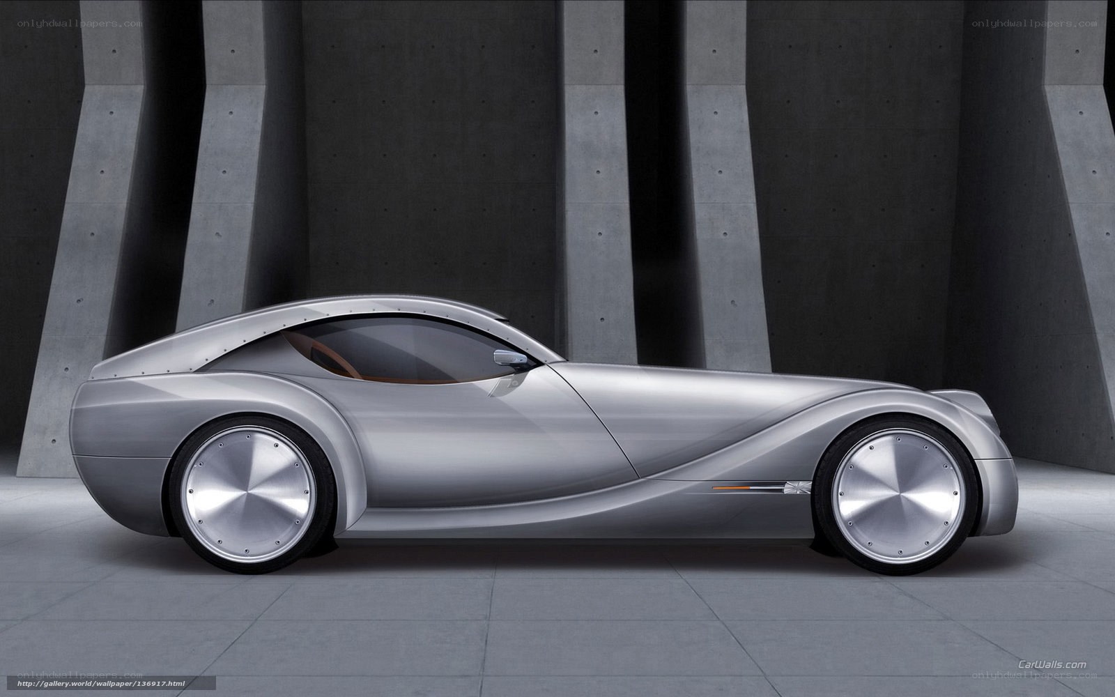 futuristic silver concept car