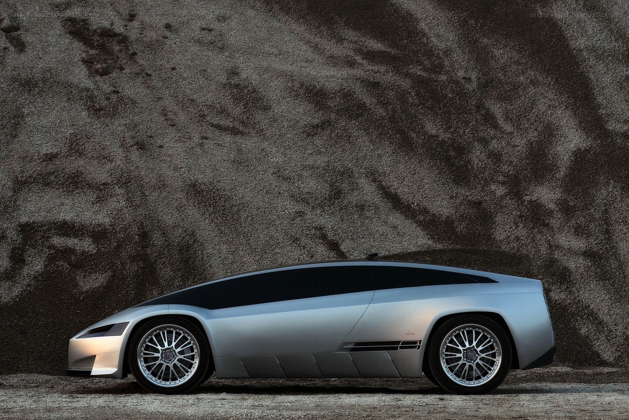futuristic silver concept car