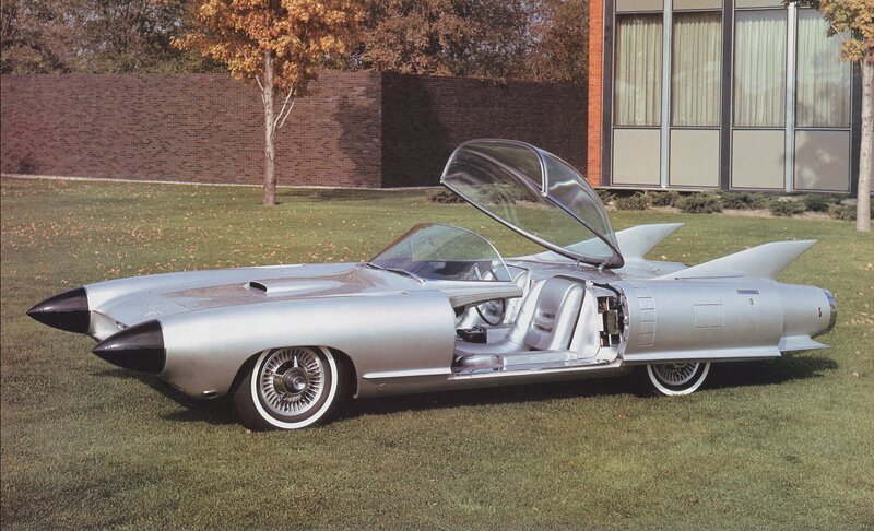 futuristic silver concept car