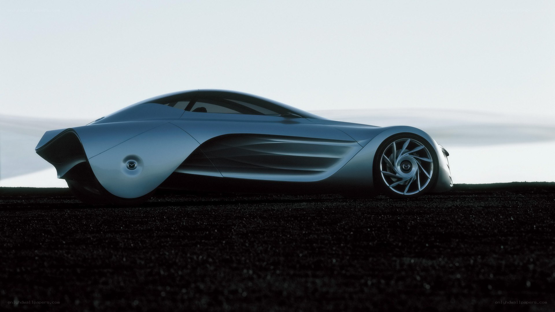 futuristic silver concept car
