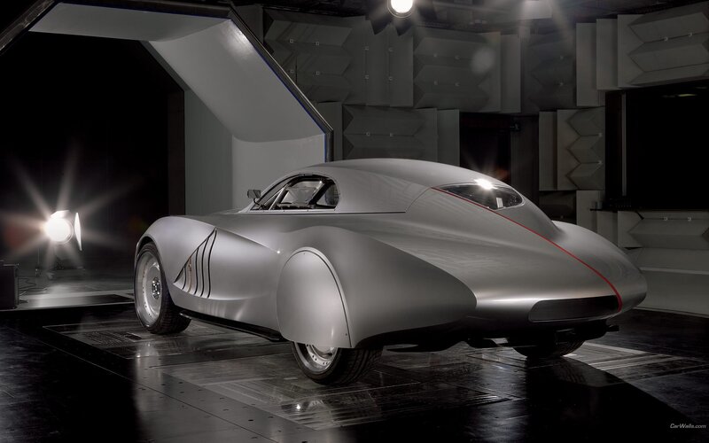 futuristic silver concept car